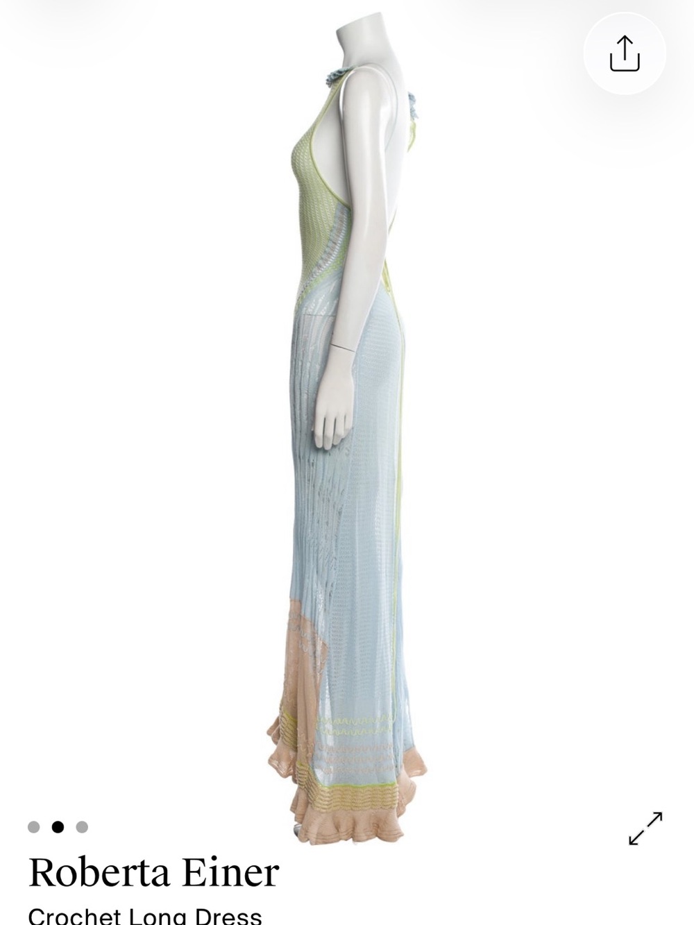 Roberta Einer Pastel Crochet Maxi Dress in Mint, Light Blue & Blush - Picture 2 of 7